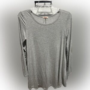 Grey with brown elbows patch tunic